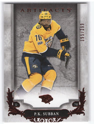 2018-19 Upper Deck Artifacts Red #2 P.K. Subban /299