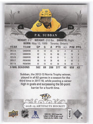 2018-19 Upper Deck Artifacts Red #2 P.K. Subban /299