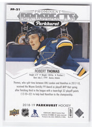 2018-19 Upper Deck Parkhurst Hockey Prominent Prospects Pp-21 Rookie Rc Robert Thomas