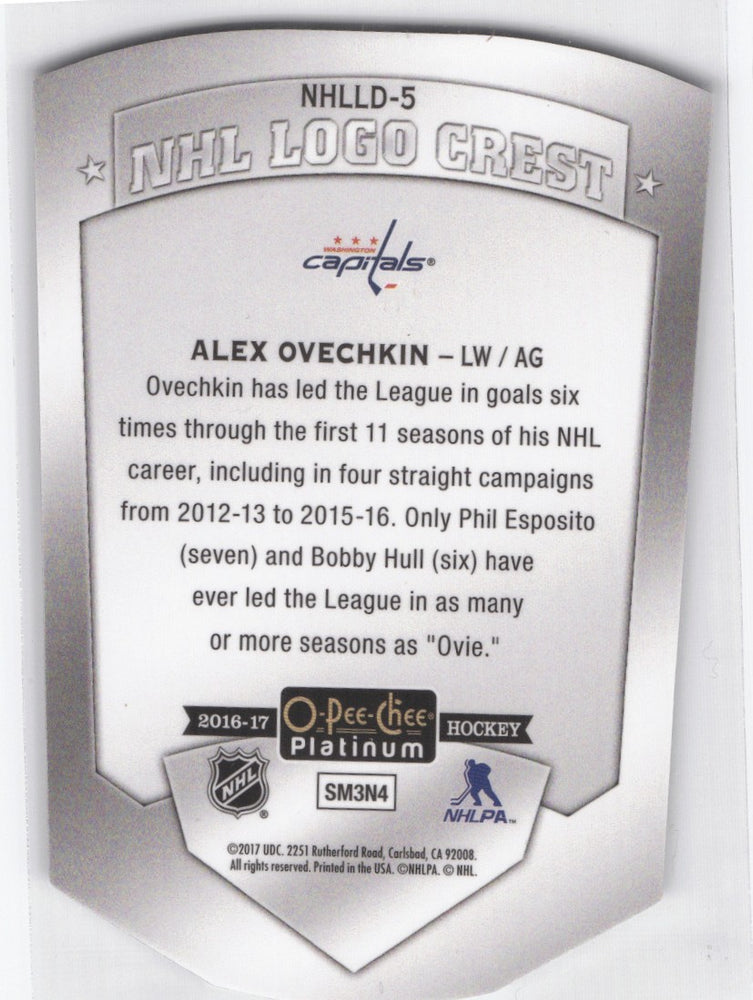 2016-17 Upper Deck O-Pee-Chee Platinum Nhl Logo Crest Nhlld-5 Alex Ovechkin