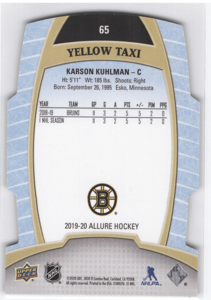 2019-20 Upper Deck Allure Yellow Taxi #65 Rookie Rc Karson Kuhlman