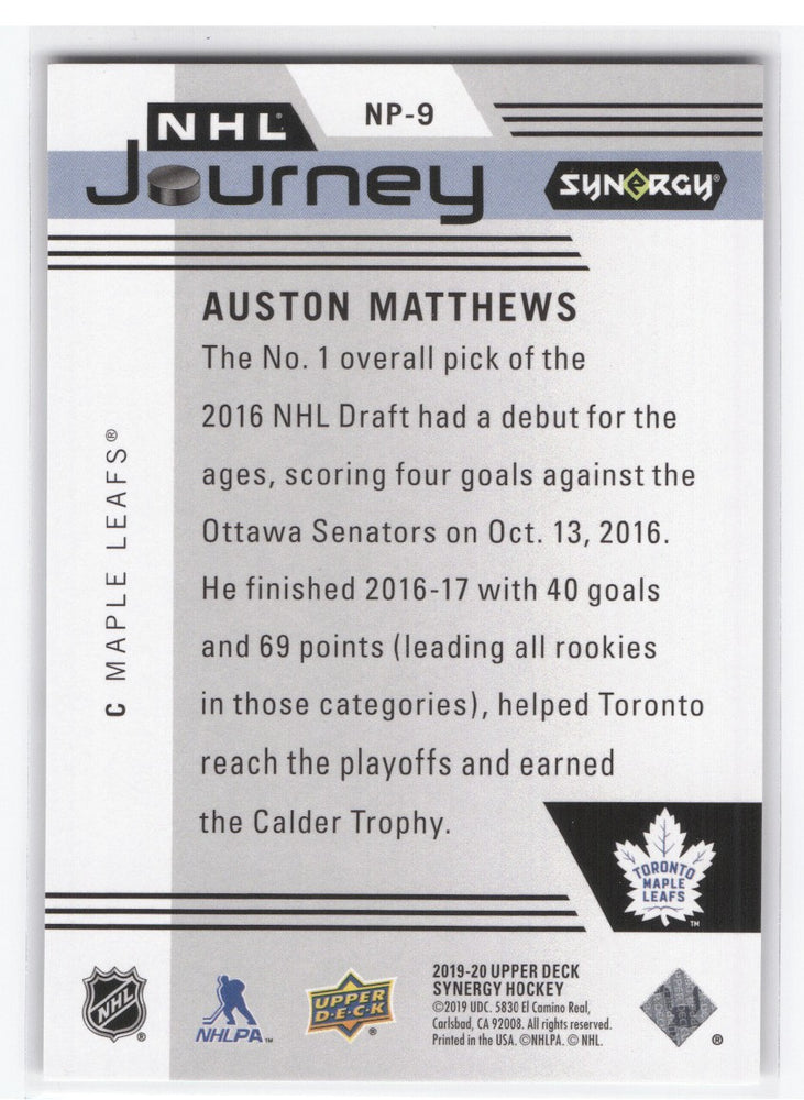 2019-20 Upper Deck Synergy Nhl Journey Np-9 Auston Matthews