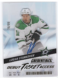 2024-25 Upper Deck Credentials Debut Ticket Access Clear Dtaa-Ls Rookie Rc Logan Stankoven /99