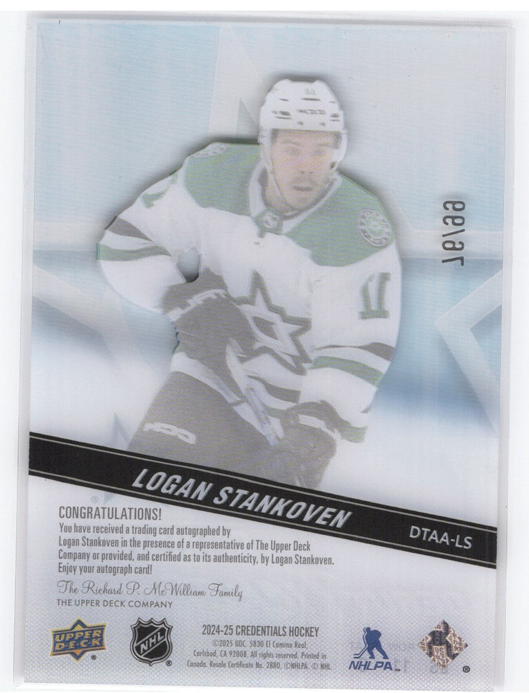 2024-25 Upper Deck Credentials Debut Ticket Access Clear Dtaa-Ls Rookie Rc Logan Stankoven /99