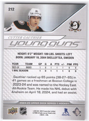 2024-25 Upper Deck Series 1 Young Guns #212 Rookie Rc Cutter Gauthier