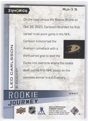 2023-24 Upper Deck Synergy Rookie Journey Rj-15 Rookie Rc Leo Carlsson /599
