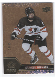 2022 Upper Deck Team Canada Juniors Gold Speckle #35 Grayden Siepmann /25