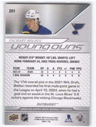 2024-25 Upper Deck Series 1 Young Guns Outburst #201 Rookie Rc Zachary Bolduc