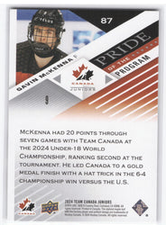 2024 Upper Deck Team Canada Juniors Pride Of The Program #87 Gavin Mckenna