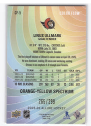 2025-26 Upper Deck Allure Orange-Yellow Spectrum Cf-5 Linus Ullmark /299