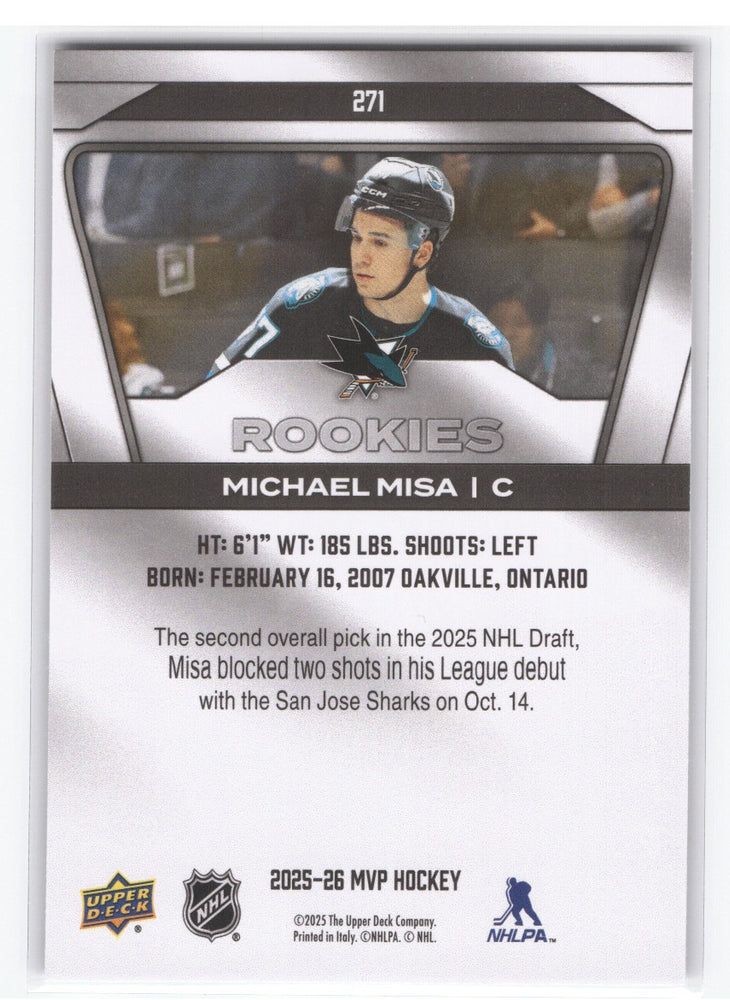 2025-26 Upper Deck Mvp Silver Edition Rookies #271 Rookie Rc Michael Misa