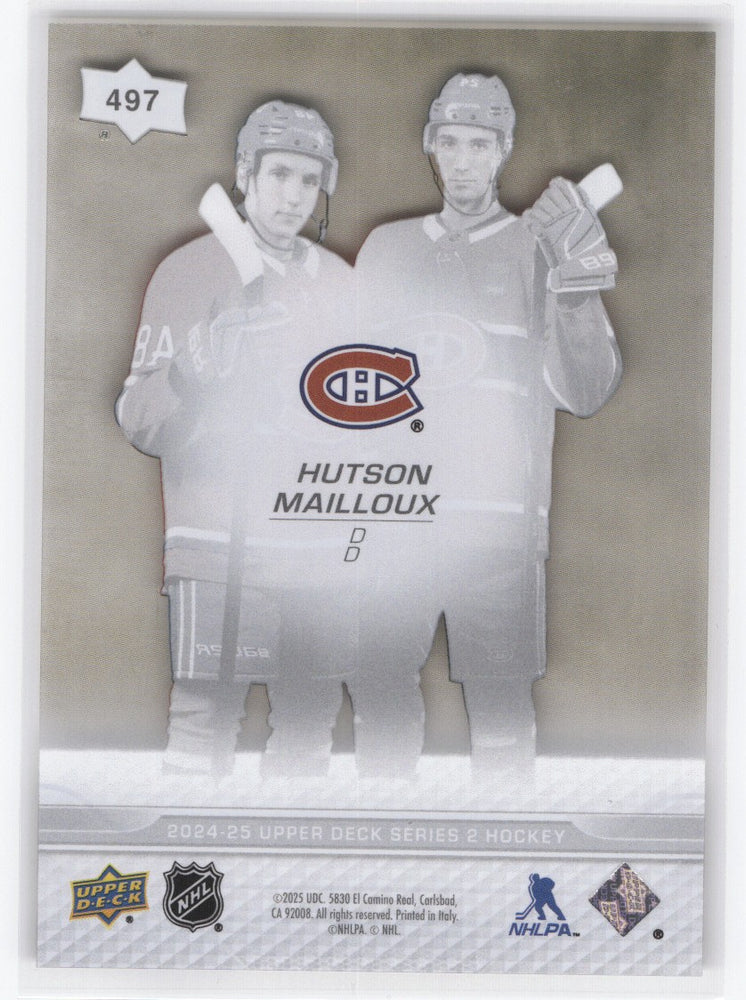 2024-25 Upper Deck Series 2 Young Guns Teammates Clear #497 Rookie Rc Lane Hutson Logan Mailloux