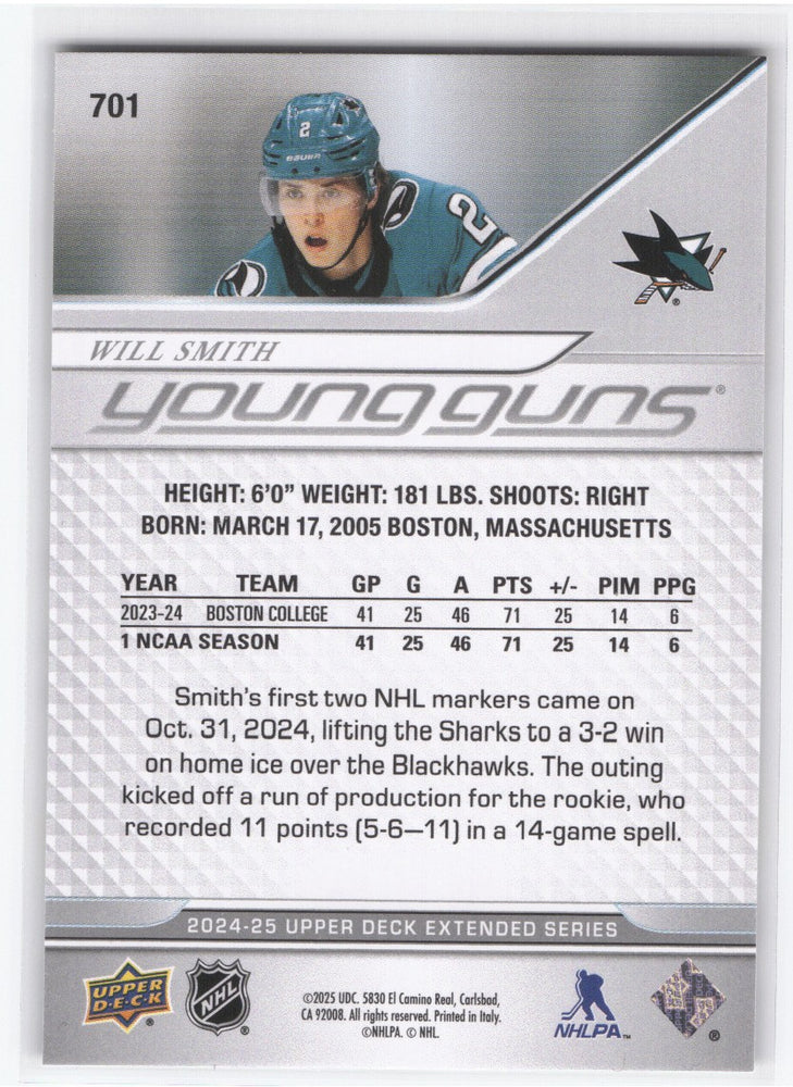 2024-25 Upper Deck Extended Young Guns #701 Rookie Rc Will Smith