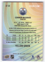2025-26 Upper Deck Allure Yellow Green Cf-30 Connor Mcdavid