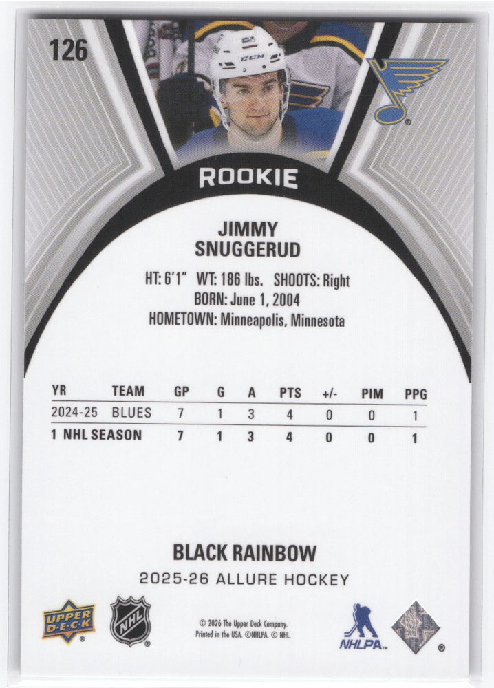 2025-26 Upper Deck Allure Rookie #126 Rookie Rc Jimmy Snuggerud