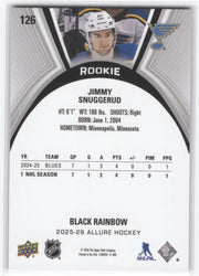 2025-26 Upper Deck Allure Rookie #126 Rookie Rc Jimmy Snuggerud