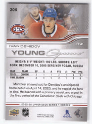 2025-26 Upper Deck Series 1 Young Guns #205 Rookie Rc Ivan Demidov