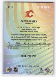 2025-26 Upper Deck Allure Blue Purple Cf-11 Rookie Rc Zayne Parekh