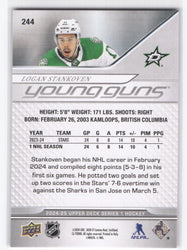 2024-25 Upper Deck Series 1 Young Guns #244 Rookie Rc Logan Stankoven