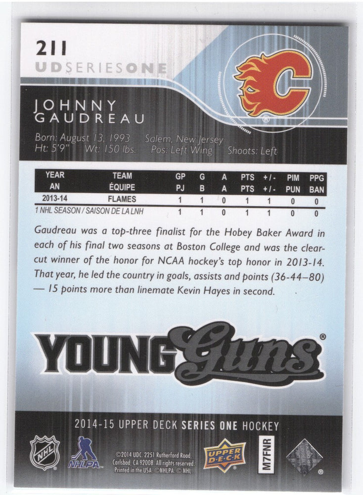 2014-15 Upper Deck Series 1 Young Guns #211 Rookie Rc Johnny Gaudreau
