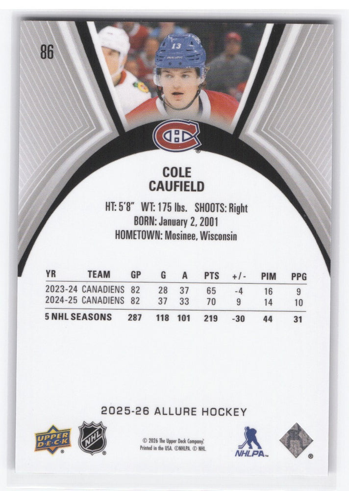 2025-26 Upper Deck Allure Tile Variation #86 Cole Caufield