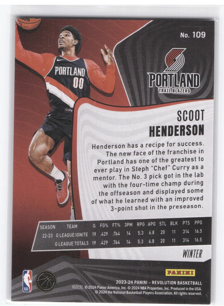 2023-24 Panini Revolution Snowflake Holo/Winter #109 Rookie Rc Scoot Henderson