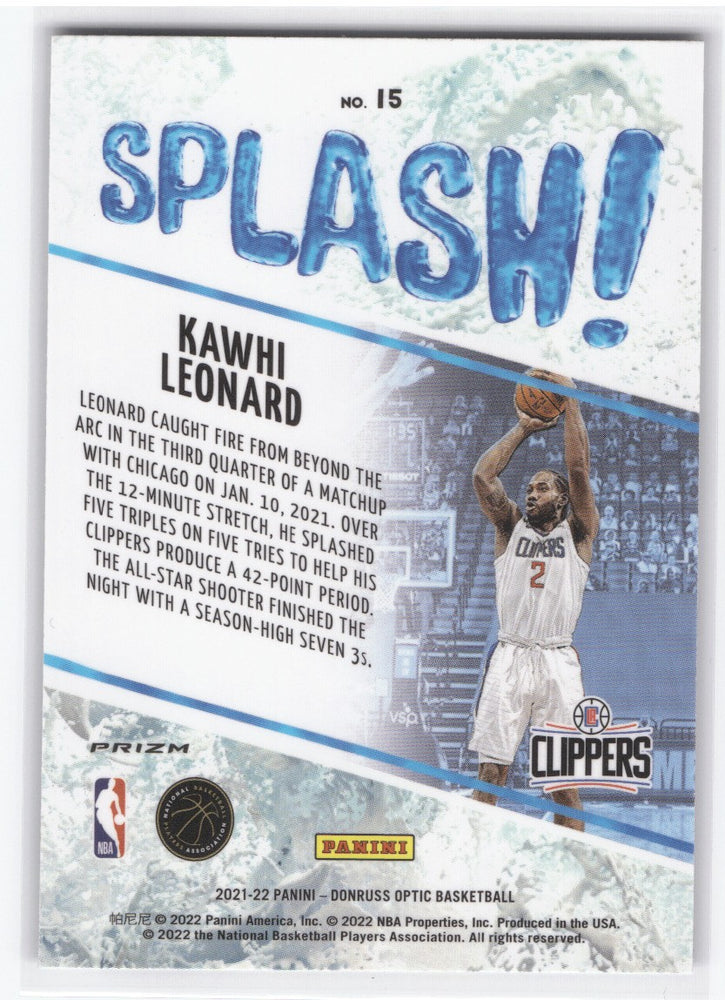 2021-22 Panini Donruss Optic Splash! #15 Kawhi Leonard