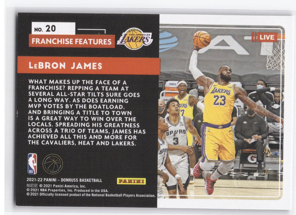 2021-22 Panini Donruss Franchise Features #20 Lebron James