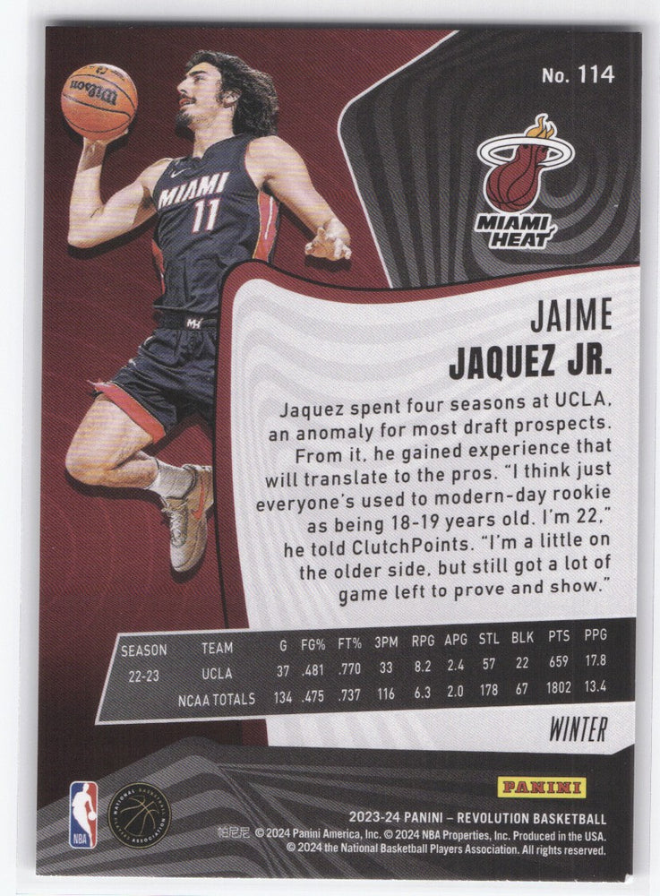 2023-24 Panini Revolution Snowflake Holo/Winter #114 Rookie Rc Jaime Jaquez Jr