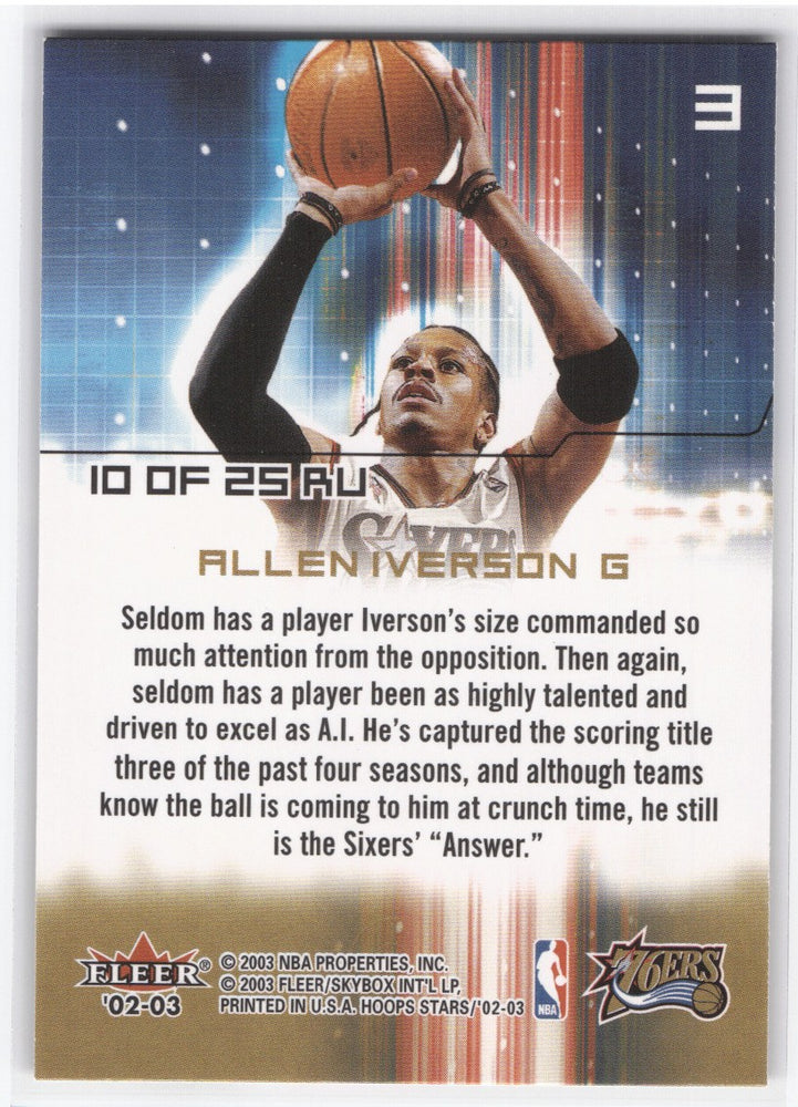 2003 Fleer Hoops Stars Raising Up #3 Allen Iverson