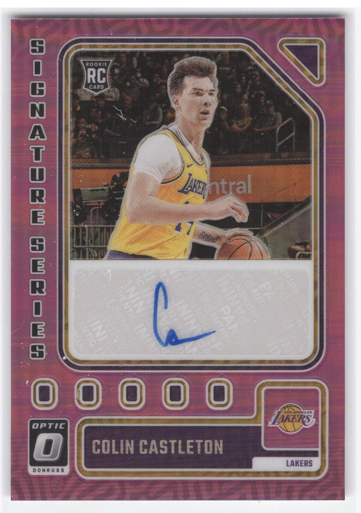 2023-24 Panini Donruss Optic Signature Series Pink Ss-Cst Rookie Rc Auto Colin Castleton /25