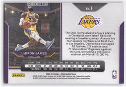 2020-21 Panini Prizm "Kobe Tribute" #1 Lebron James