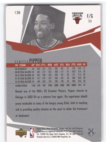 2003 Upper Deck Black Diamond #138 Scottie Pippen