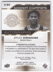 2023 Upper Deck Goodwin Champions Rookie Autographs A-Bs Rookie Rc Auto Brice Sensabaugh