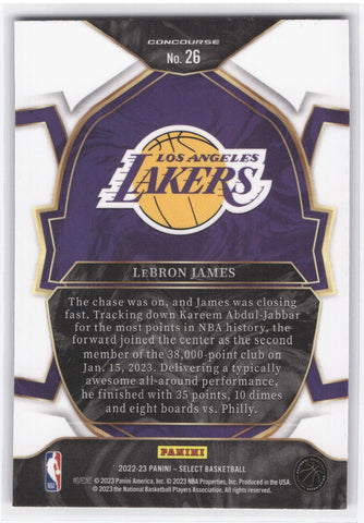 2022-23 Panini Select Concourse #26 Lebron James