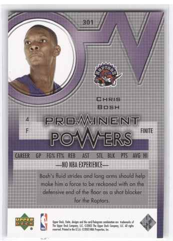2003 Upper Deck Prominent Powers #301 Rookie Rc Chris Bosh