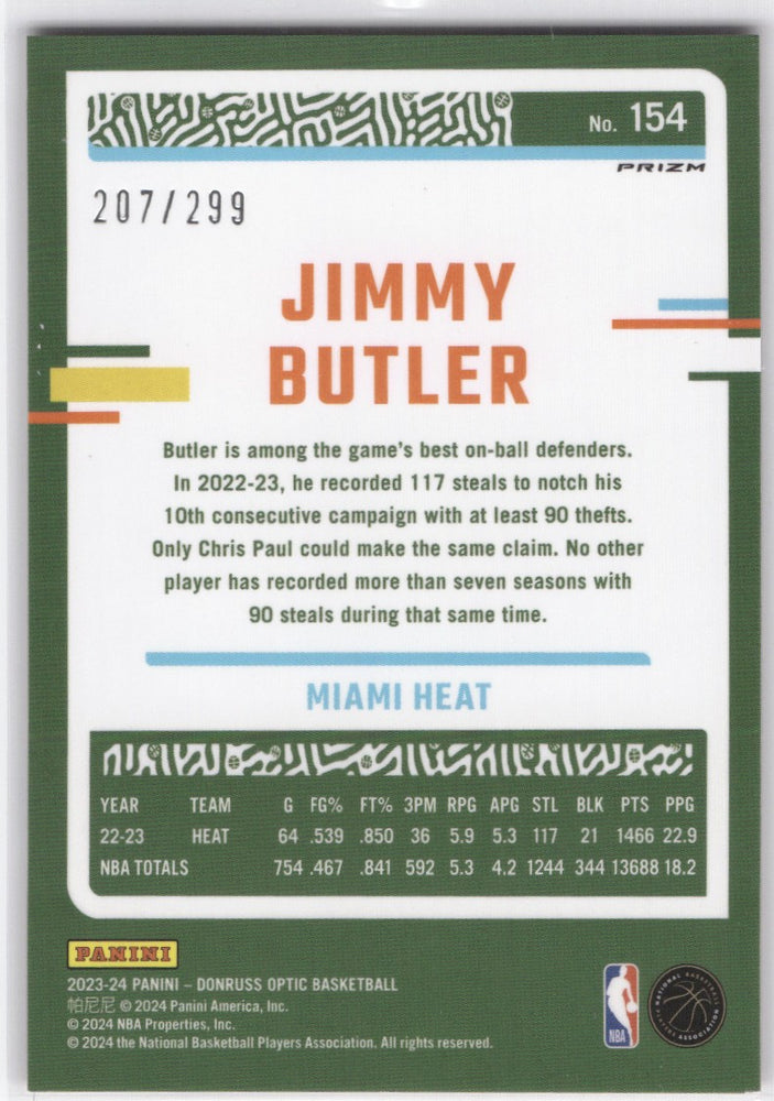 2023-24 Panini Donruss Optic Red Prizm #154 Jimmy Butler /299