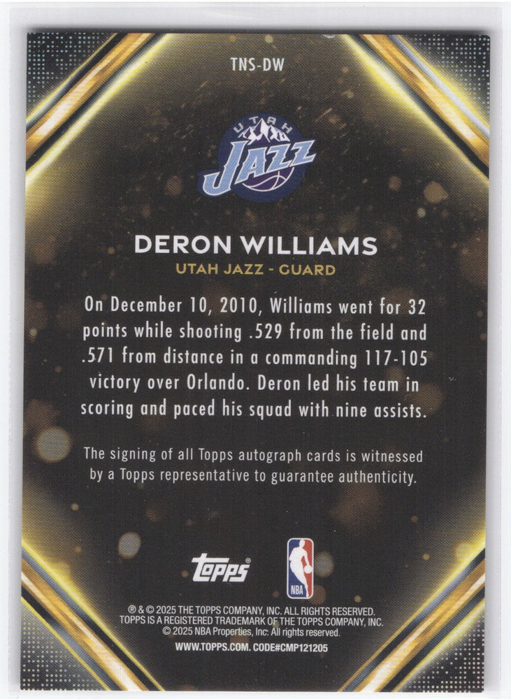 2025 Topps Notch Signatures Tns-Dw Auto Deron Williams