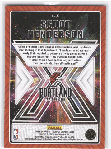 2023-24 Panini Donruss Great X-Pectations #8 Rookie Rc Scoot Henderson