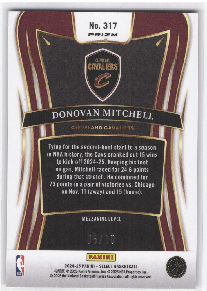 2024-25 Panini Select Mezzanine Level #317 Donovan Mitchell /10