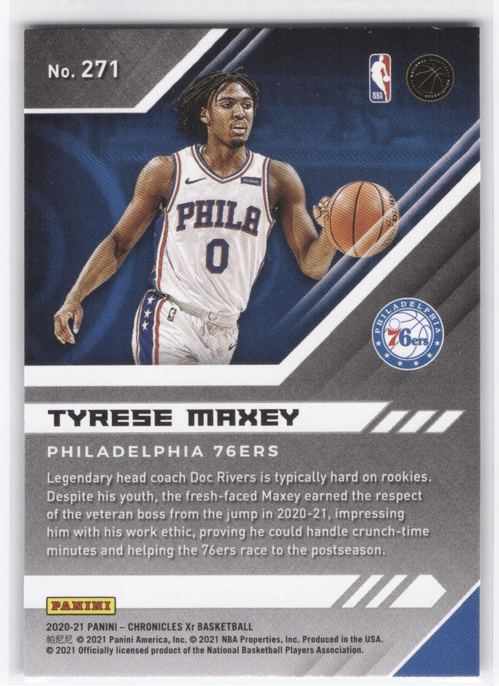 2020-21 Panini Chronicles Xr Xr #271 Rookie Rc Tyrese Maxey