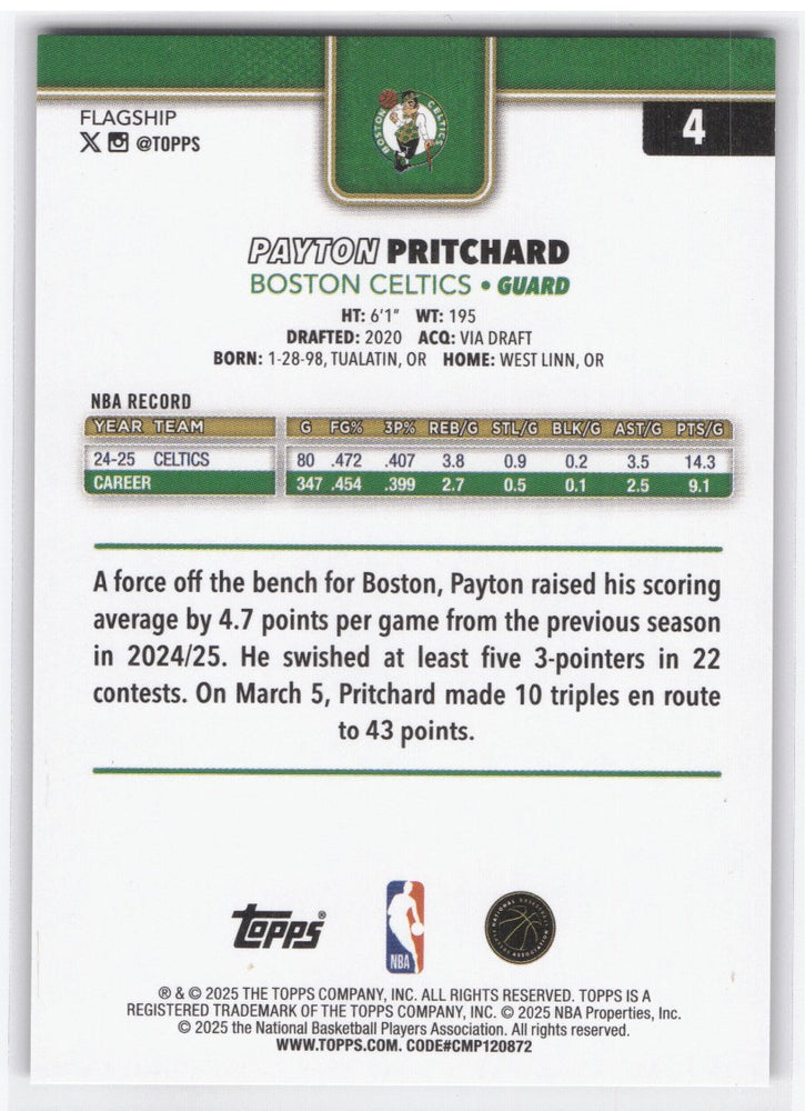 2025 Topps Flagship #4 Payton Pritchard /10