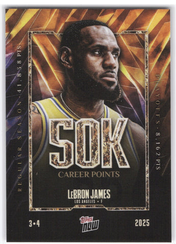 2025 Topps Topps Now 50K #12 Lebron James