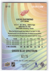 2025-26 Upper Deck Allure Green Blue Spectrum Cf-15 Lucas Raymond /75