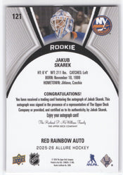 2025-26 Upper Deck Allure Red Rainbow Auto #121 Rookie Rc Auto Jakub Skarek
