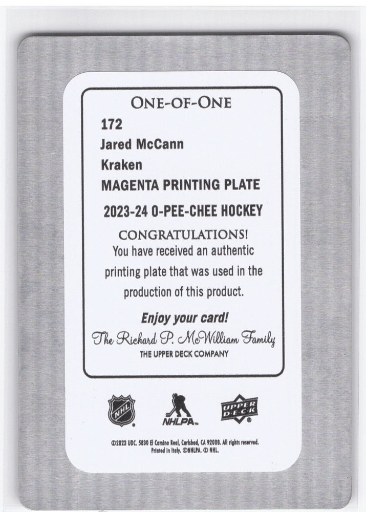 2023-24 Upper Deck O-Pee-Chee Printing Plate - Magenta #172 Jared Mccann /1
