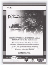 2025-26 Upper Deck O-Pee-Chee Premier Diamond Foil P-37 Gabriel Landeskog /75