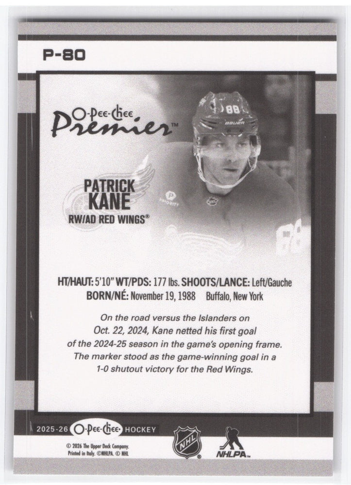 2025-26 Upper Deck O-Pee-Chee Premier P-80 Patrick Kane