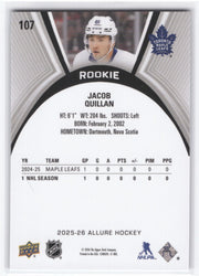 2025-26 Upper Deck Allure Rookie #107 Rookie Rc Jacob Quillan