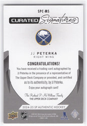 2024-25 Upper Deck Sp Authentic Curated Signatures Spc-Ms Auto Jj Peterka /299